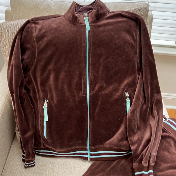 Brown Velour Zip Up-Gloria Vanderbilt Sport - Picture 2 of 4